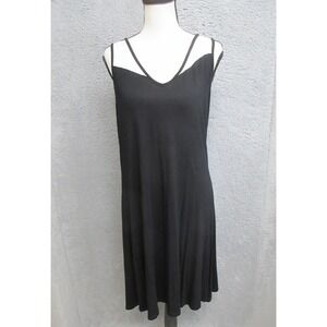 Hailey 23 Colorblock Tank Dress Womens XL Black White Swing Midi Jersey Casual